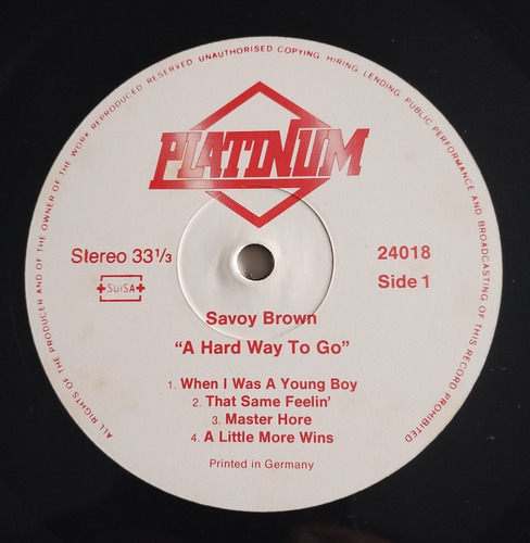Lp - Savoy Brown - A Hard Way To Go - Importado - Vg (Usado)