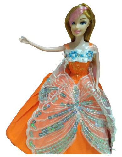 Muñeca Tipo Barbie Princesa Vestido Mariposa Con Accesorios