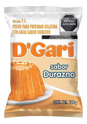 3 Pza Polvo Para Preparar Gelatina D' Gari De Agua Sabor Dur