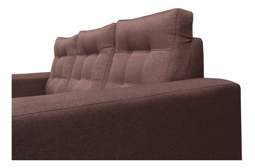 Seccional Antu 3 Cuerpos Chenille Tipo Lino Cafe
