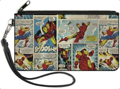 Cartera Con Cremallera Jóvenes Con Hebilla Iron Man, 6,5 X