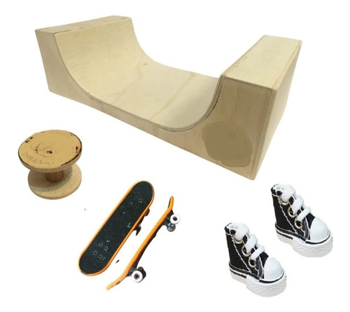 Halfpipe Skate De Dedo, Obstáculo Fingerboard Com Brinde