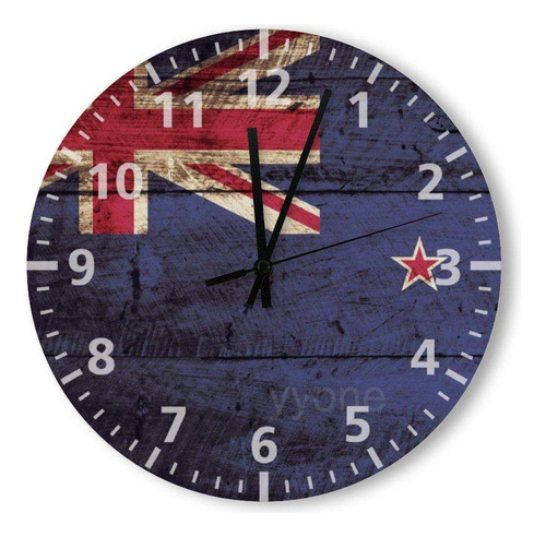 Yyone - Reloj De Pared De Madera, Diseño De La Bandera D