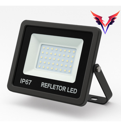 Kit 2 Refletor Led 300w Ip67 Potência Para Fachadas Preto Branco-frio