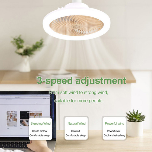 Luz Led Grande Para Ventilador De Viento Con Mando A Distanc