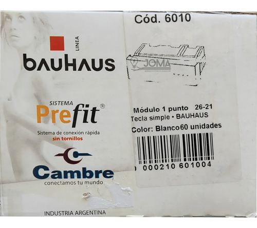 Módulo de ponto chave único Bauhaus Cambre 6010 branco