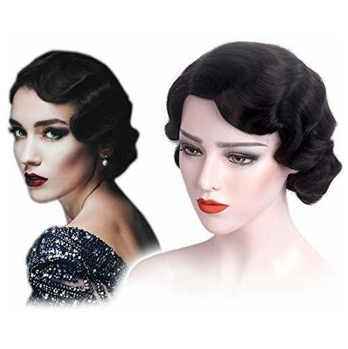 Stfantasy Finger Wave Wig Corto Curly Sintético Pelo Yk54v