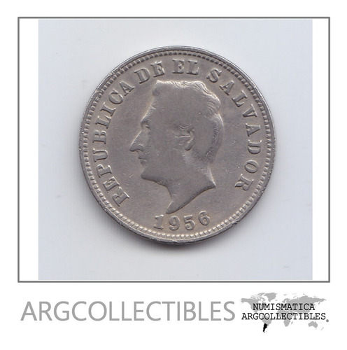 El Salvador Moneda 5 Centavos Niquel 1956 Km-134 Vf-