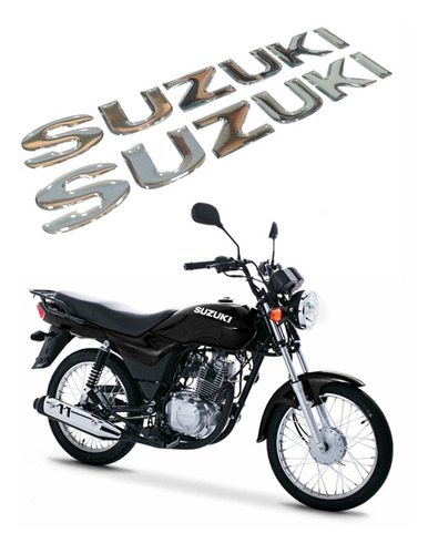 Emblema Adesivo Resinado  Tanque Suzuki Cromado Par Re27