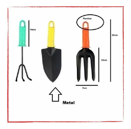 Kit Conjunto Jardinagem Pá De Bico Garfo Luva Tesoura Poda