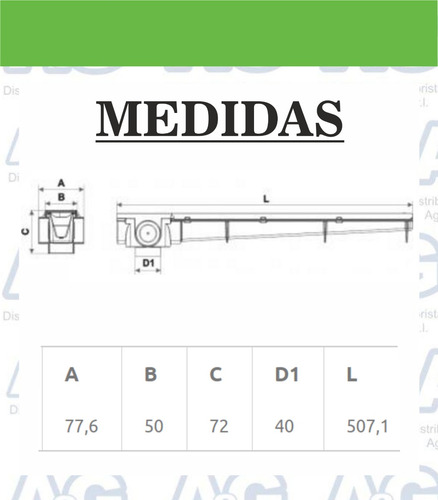 Imagen 4 de 6 de Rejilla Lineal De 50 Cm De Pvc Marca Tigre