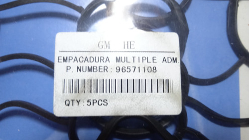 Imagen 2 de 2 de Empacadura Multiple Admision Chevrolet Spark 1.0 Lts 4 Cil C