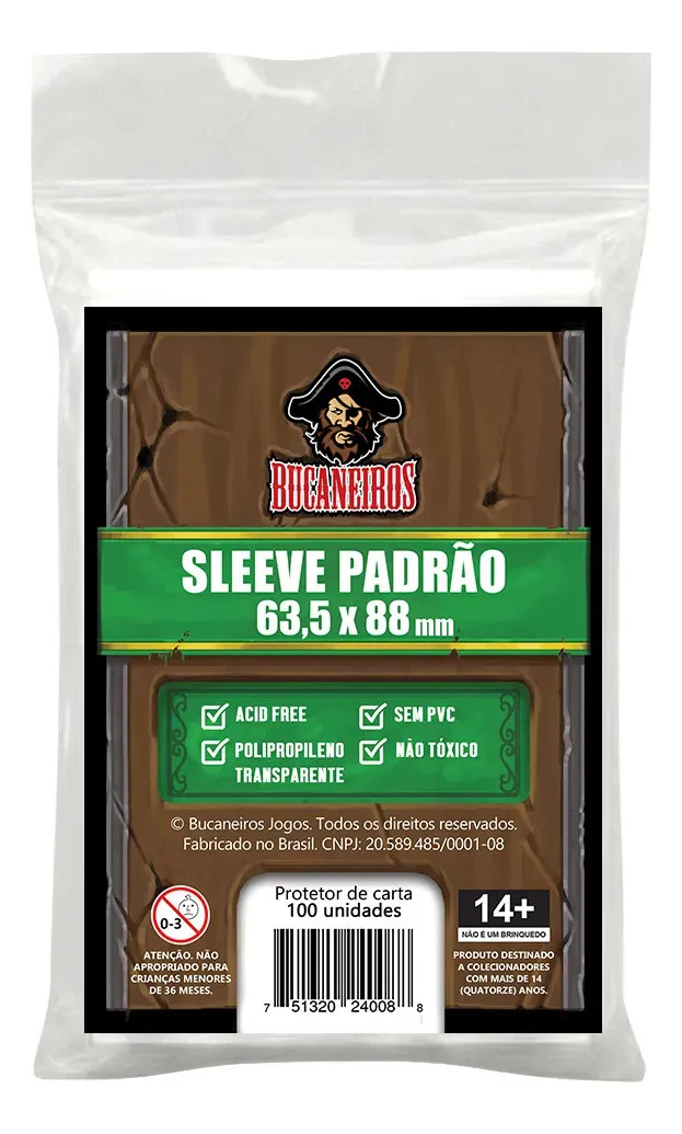 Sleeves Saquinhos De Proteção Pokémon Magic Padrão 63,5x88mm 100un Bucaneiros