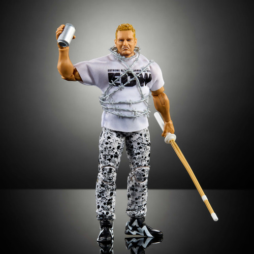 Mattel Wwe Elite Figura de Ação e Acessórios, Coleção The Sandman de 6 Polegadas com 25 Pontos de Articulação, Aparência Realista e Mãos Intercambiáveis