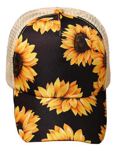 Gorra De Béisbol Unisex De Girasol Empalme De Malla Criss Cr