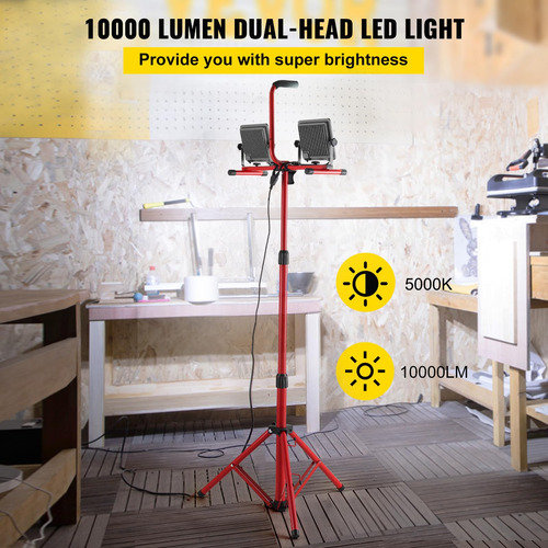 Lámpara De Trabajo Led Vevor De 10000 Lúmenes Con Soporte De