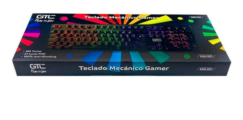 Imagen 2 de 4 de Teclado Gamer Mecanico Rgb Gtc Play To Win Kgg-008 Negro