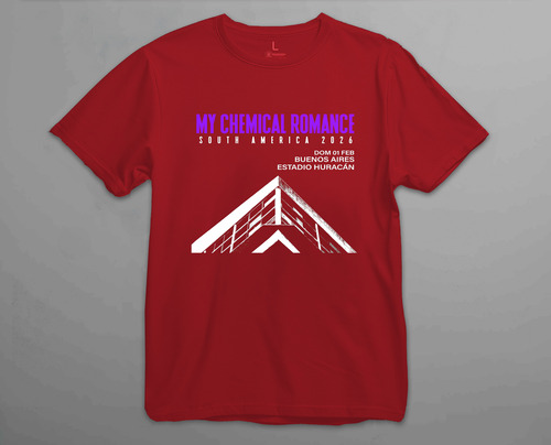 Remera Algodón My Chemical Romance Flyer Tour 2026 Argentina