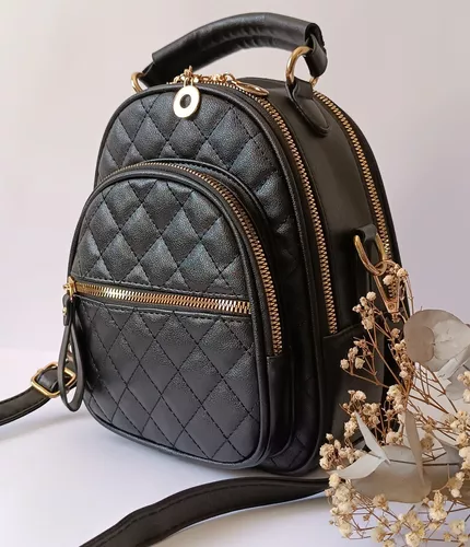 Mochila Cartera De Dama 2 En 1 Cuero Sintético Bolsos Mujer