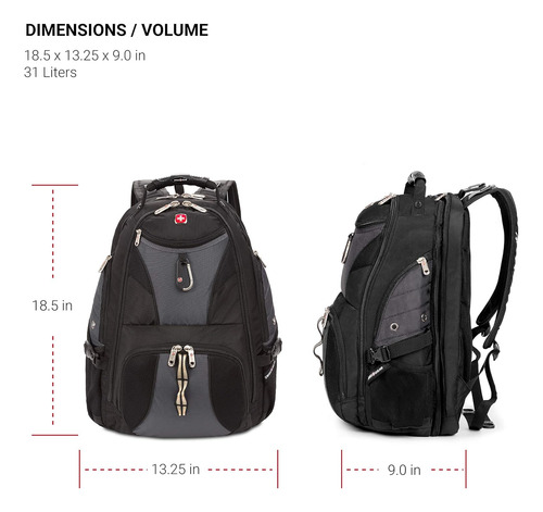 Mochila Swissgear 1900 Scansmart Tsa, Para Laptops De 17''