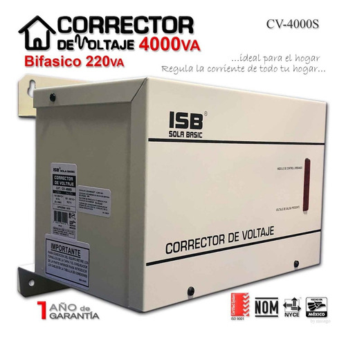 Corrector Voltaje Sola Basic 4kva / 4000va Bifasico Cv-4000s