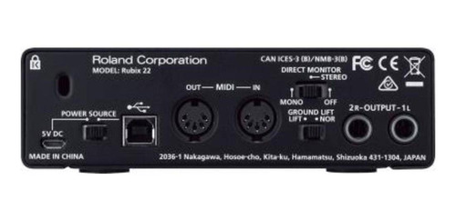 Imagem 2 de 4 de Interface de áudio Roland Rubix22 100V/240V
