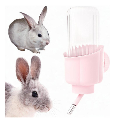 Bebedero Automático Para Conejos, Botella De 500ml Rosa