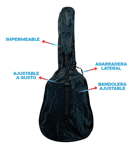 Funda Para Guitarra Electrocriolla Con Bolsillo