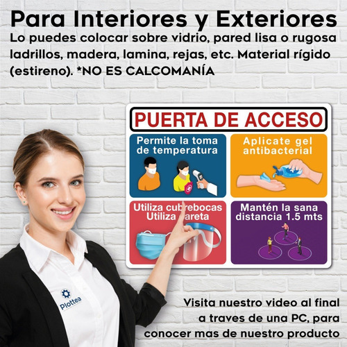 Señalamiento Coronavir Informativo Acceso A Negocio 40x50