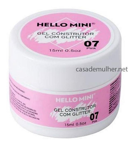 Gel Construtor Com Glitter Pink 07 15ml Hello Mini Hj205-7