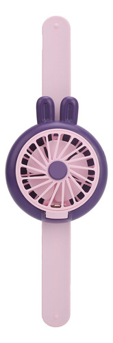 Ventilador De Reloj Recargable Por Usb, Color Morado, 3 Velo
