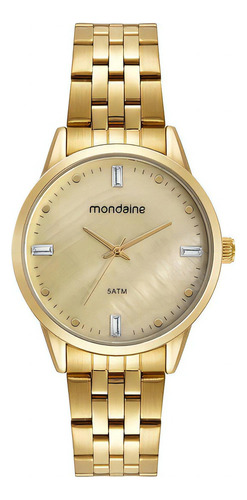 Relogio Mondaine Feminino Ref: 32488lpmvde1 Casual Dourado