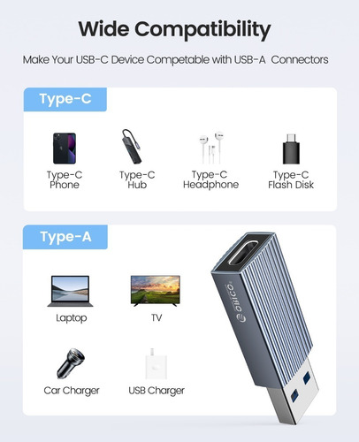 Adaptador Usb Tipo C Hembra Usb 3.1 Macho 10gbps Orico