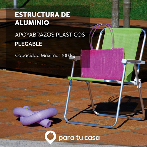 Imagen 8 de 10 de Sillon Playa Camping Pescador Aluminio Sannet Mor