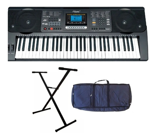 Teclado Piano Órgano Electrónico Vozzex Vku-812 Kit Completo