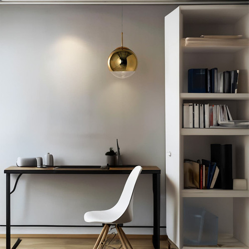 Lámpara Colgante Vidrio Deco Leuk Mirror Dorado E27 Rex