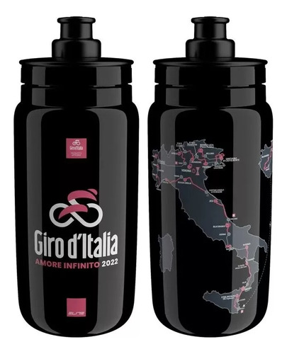 Caramanhola Plastico Fly 550ml Giro D Italia Black Map 2022