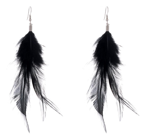 Pendientes Colgantes De Plumas Estilo Bohemio De Lureme® Con