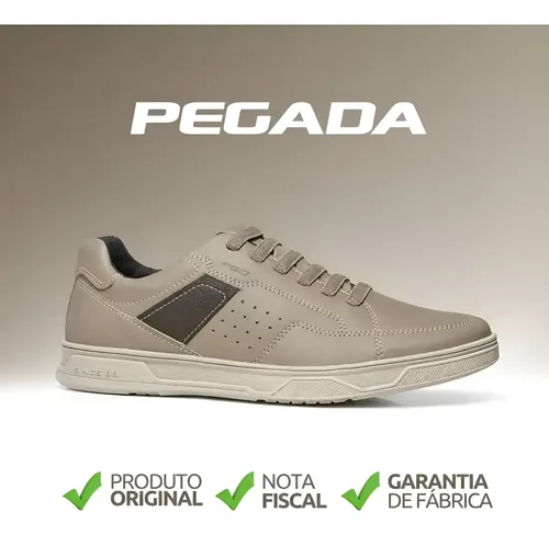 Sapatênis Pegada Masculino Em Microfibra Oferta 171403 Areia 41 Br