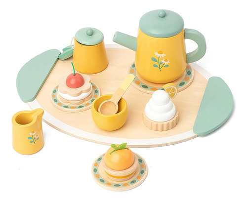 Juego De Té De Madera Para Niña, Regalo De Cumpleaños