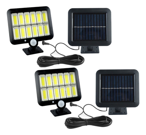 Pack X2 Foco Led Focos Exteriores Foco Led Solar 250 Watts