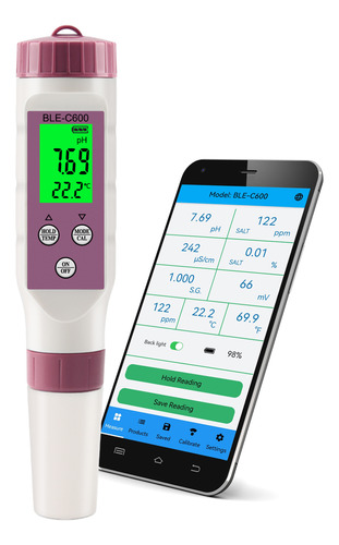 Medidor De Ph Digital 7 En 1 Ph/tds/ec/orp/s.g/salinity/temp