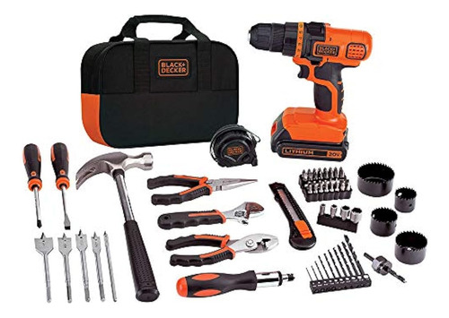 Black+decker 20v Max Drill & Home Tool Kit, 68 Piezas (ldx12