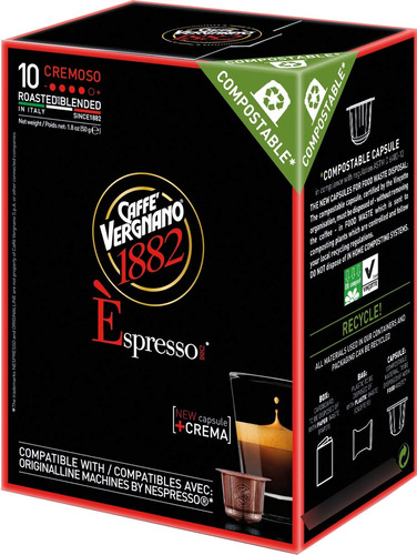 Caffe Vergnano Èspresso Cremoso 3 Paquetes X 10 Cápsulas