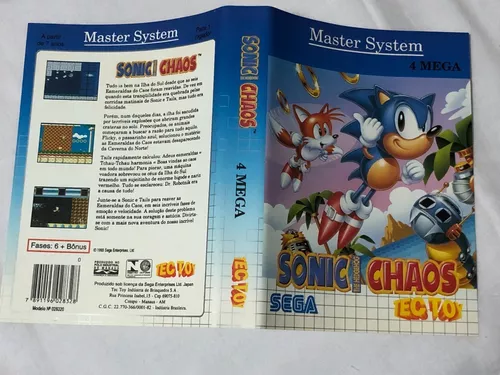 Sonic Chaos - Tec Toy - Master System, Produto Masculino Tectoy Usado  94080869