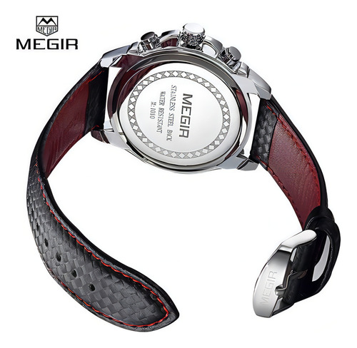 Megir Reloj 1010g Hombre Color Del Fondo Negro Hebilla simple
