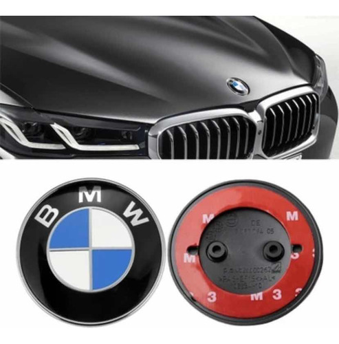 Emblema Bmw 82 Mm Genuino 2 Orificios