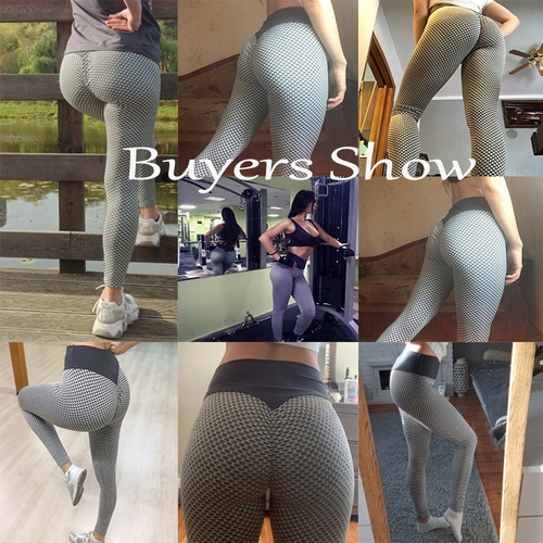 Imagem 4 de 7 de 2pcs Hip-lift Calças Leggings Cintura Alta Yoga Tiktok Cinza