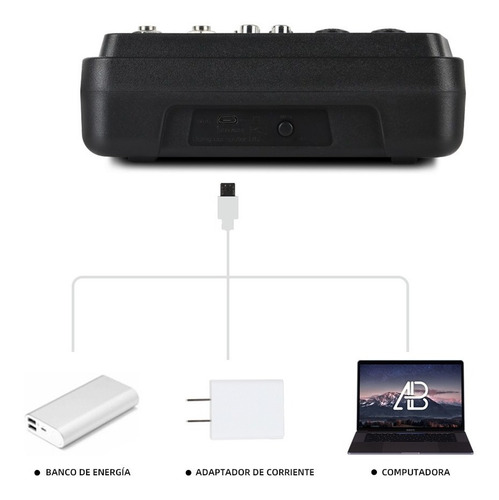 Mezcladora Tarjeta Audio Bluetooth Power Effects 4 Canales