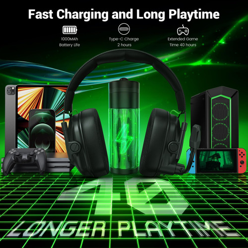 Wireless Gaming Headset Krysenix For Pc Ps5 Ps4 Switch Mac